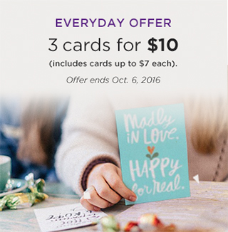 Everyday Offer - 3 cards for $10