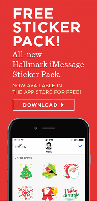 Free Sticker Pack. All-new Hallmark iMessage Sticker Pack
