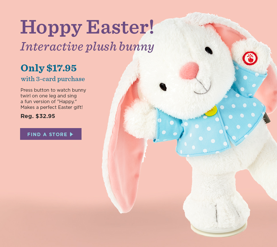 Hoppy Easter! Interactive plush bunny