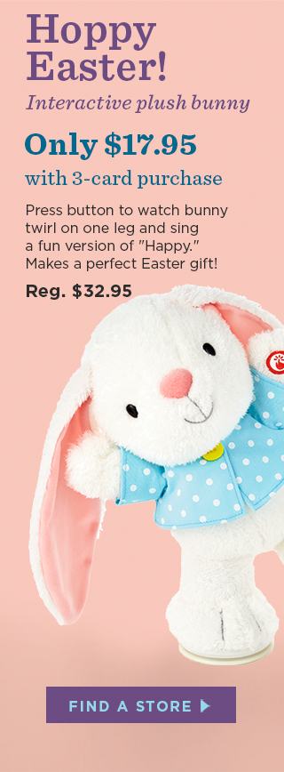 Hoppy Easter! Interactive plush bunny