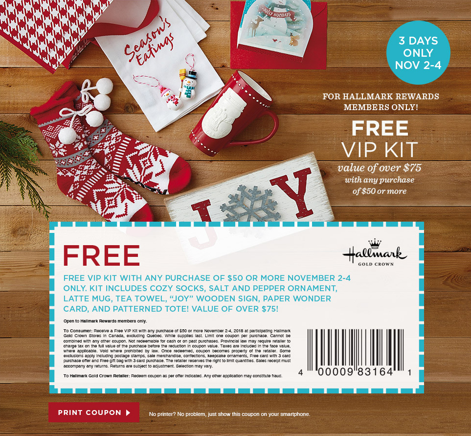 Hallmark Gold Crown Show Your Hallmark Rewards Card and Save