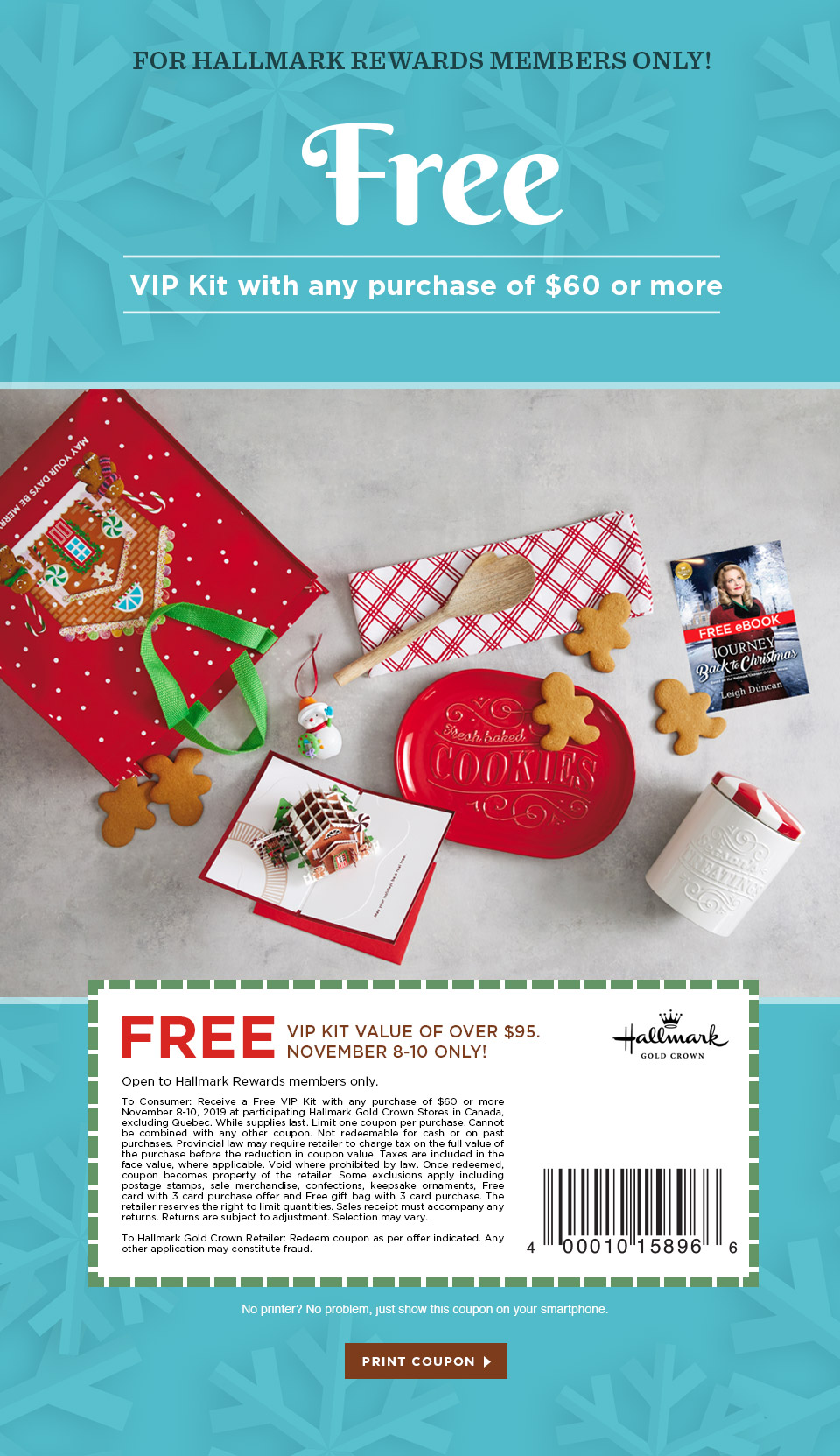 FREE VIP Kit with any purchase of $60 or more. A value of over $95. November 18-20 only!