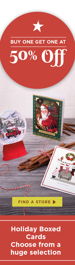 Buy One Get One at 50% OFF. Holiday Boxed Cards